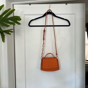 Zara Orange Textured Mini Purse